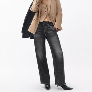 Miramar Wide Leg Fleece Pull-On Pants - Washed Black